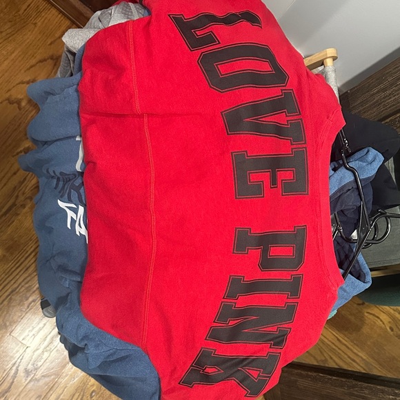 PINK Victoria's Secret Red Love Pink Sweatshirt - Picture 2 of 4